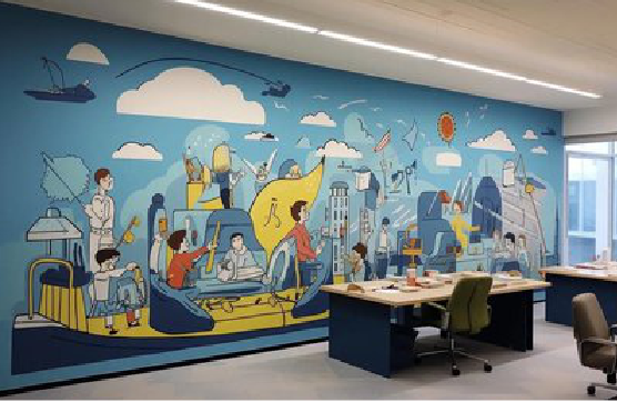 凯里办公室墙绘的特点。
